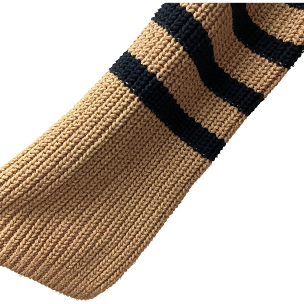 Fisherman Nautical Striped Old Navy Sweater Medium Tan Black Chunky Cozy - Picture 2 of 8